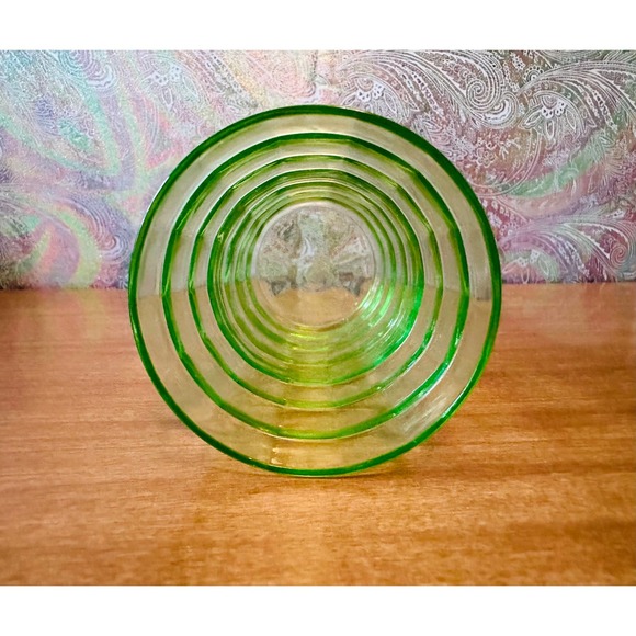 Vintage block optic Green uranium glass 10oz tumbler by Anchor Hocking - Picture 8 of 10